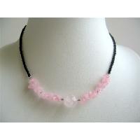 Rose Quartz Nugget & Stone Chip Necklace Faceted Beads Necklace