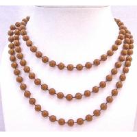 Long 2 Or 3 Strands Brown Necklace Lucite Brown Bead Long Necklace 54 Inches