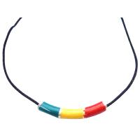 Jamaican Jewelry Jamacian Colors The Rastafarian colours of Yellow Red Green Pendant Silver Necklace Chain