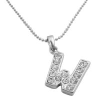 Inexpensive Diamante Letter Pendant Starting Letter W Shimmering Pendant