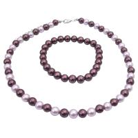 Synthetic Pearls Necklace & Bracelet Purple Synthetic Pearls Jewelry