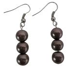 Simulated 8mm Brown Pearls Beautiful Brown Pearls Accented Earrings