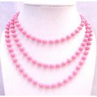 Pink Color Bead Long Necklace 54 Inches Long Necklace