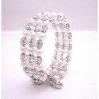 Grey & White Classy Cuff Bracelet Bangle/Stretchable Bracelet