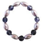 Bridesmaid Stretchable Bracelet Pearls Purple Pearls Velvet Round 10mm Glass Beads Stretchable Bracelet