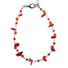 Coral Nugget Bracelet Coral Glass Bead Inexpensvie Red Trendy Bracelet