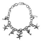 Thicked Chained Bracelet StarFish And Dolphin Charm Bracelet Gift Jewelry Christmas Gift Adjustable upto 8 1/2 Inches