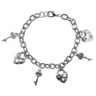 Lock Key Charm Dangling bracelet Smashing Stylish Charm Lock and Key Bracelet Extended 8 1/2 Inches