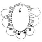 Heart Charm Dangling Bracelet Diamante Elegant Gift Affordable Jewelry