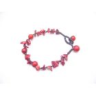 Coral Red Bracelet Beautiful Return Gift Jewelry with Coral Bead Accented Interwoven Cord Bracelet