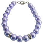 Flower Girl Bracelet Lilac Pearls Attractive Jewelry