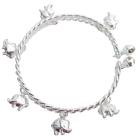 Elephant Charms Dangling Silver Cuff Bracelet Great Holiday Gift