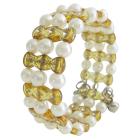 Bracelet Cute Gift Bangle Bracelet Gold & White Beads