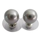 Grey Pearl Stud Earrings Swarovski Grey Pearl 8mm Stud Earrings Surgical Post Earrings