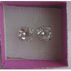 10mm Round Simulated Diamond Cubic Zircon Stud Earrings w/ Gift Box Packing