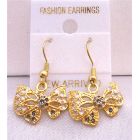 Gold Plated Earrings w/ Multicolor Cubic Zircon Butterfly Earrings