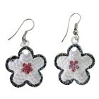 White Enamel Flower Earrings Fashionable Earrings