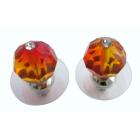 Fire Opal Burnt Orange Inexpensive Swarovski Crystal Stud Earrings