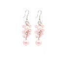 Dance Jewelry Pink Pearl Earrings Grape Bunch Pearl Earrings