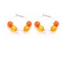 Girls Fancy Affordable Jewelry Pumpkin Orange Glass Beads Hoop Earring