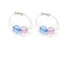 Girl Friend Gift Round Beads Soothing Color Jewelry Hoop Earrings Gift