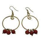 Coral Jewelry For You Or As Gifts Coral Dangling Hoop Earrings