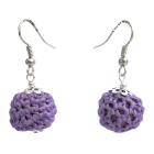 Inexpensive Cute Crochet Earrings Purple Crochet Bead Earrings Jewelry