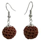 Brown Chocolate Color Crochet Round Earrings Inexpensive Jewelry Gift