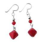 Celebrity Coral Red Swarovski Crystal Earrings