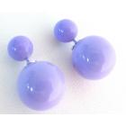 Double Sided Earrings In Gorgeous Stunning Purple Bubble Bead Inexpensive Deal