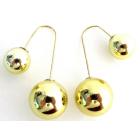 Gold Double Sided Ball Earrings Dangling Cute Dangling Unique Style