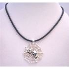 Cute Green Lucite Bead Necklace w/ Simulated Stone Dangling