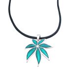 Weed Metal Pendant Under $5 Necklace with Black PVC Durable Chord Smashing Stunning Jewelry