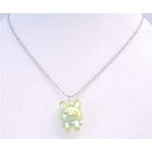 Charming Easter Bunny Rabbit Gift Cute Green Bunny Under $5 Necklace