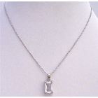 Cubic Zircon Faceted Pendant Sparkling Silver Plated Choker Necklace