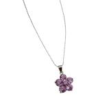 Pink Crystals Flower Pendant BDay Return Gift Necklace