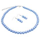 Match Jewelry with Your Blue Dress Wedding Blue Pearls Necklace