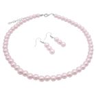 Soothing Pink Pearls Necklace 16 Inches Pearls Jewelry Flower Girl Necklace