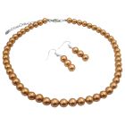 Color Golden Pearls Necklace Pageant Gold Necklace