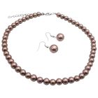 Brown Pearls Necklace Inexpensive Affordable Bridesmaid Jewelry