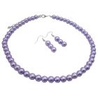 Affordable Bridal Bridesmaid jewelry Set Victorian Lilac Wedding Pearls Necklace Set Cheap Jewelry Set