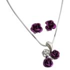 Gift Holiday Special Offer Jewelry Gifts Purple Rose Pendant Set