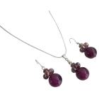 Bridesmaid Cool Jewelry In Purple Color Necklace Earrings