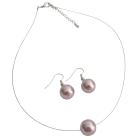 Traditional Inspired Wedding Collection Single Pink Pearl Necklcae Set