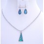 Triangle Pendant Set Dyed Dark Blue Mother Shell Necklace Set