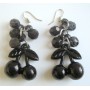 Striking Black Beaded Simulated Crystals Bunch Beads Earrings