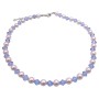 Ivory & Aqua Blue Crystals Culture Pearls & Crystals Choker Necklace