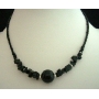 Black Bead Stone Choker 15 inches Necklace