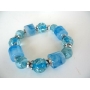 Stretchable Bracelet Multi Shapes Blue Lucite Beads Bracelet