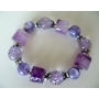 Purple Stretchable Bracelet Multi Shapes Blue Lucite Beads Bracelet